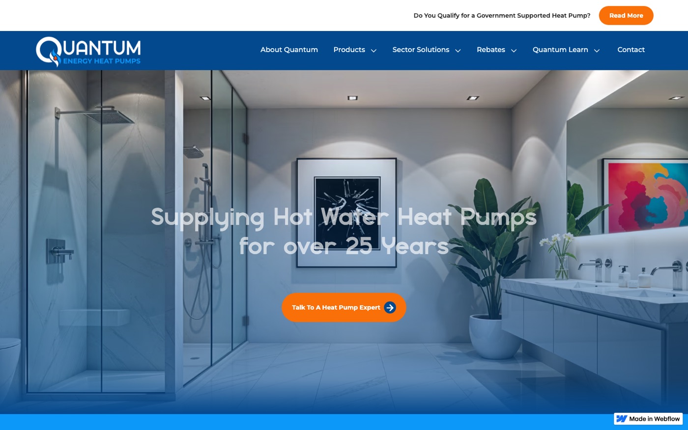 Quantum Energy Heat Pumps website homepage